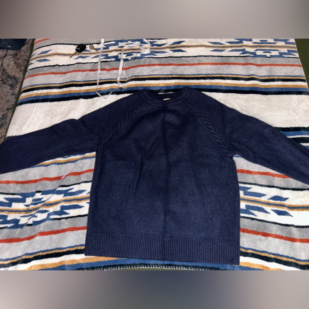 Men’s J.Crew Blue Navy Rugged Merino Wool Blend Soft Knit